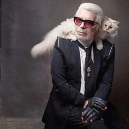 Karl Lagerfeld e sua gata Choupette